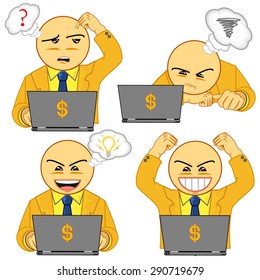 vector illustration of businessman icon 02 isolated on white background