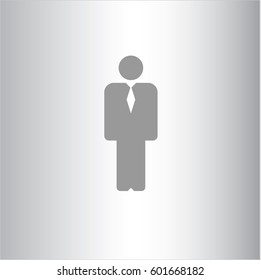 Vector illustration of  Businessman icon in Gray
