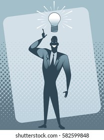 Vector illustration of a businessman with idea