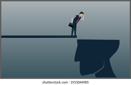  ilustración vectorial de un hombre de negocios que busca una cabeza grande
