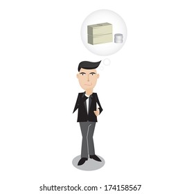 Vector illustration of Businessman money