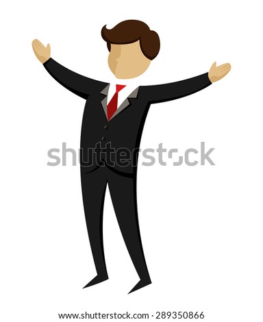 Vector illustration of a businessman open his arms wide