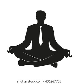 Vector illustration of businessman practicing yoga at office
Flat vector icon of the meditating office worker symbolizes tranquility, balance, relaxation, reflection, harmony
