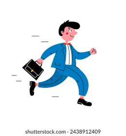 Ilustración vectorial de un hombre de negocios corriendo