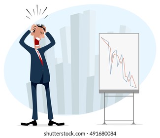 Vector illustration of a businessman with schedule