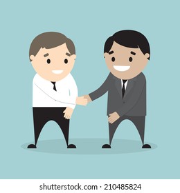 Vector illustration of  businessman shaking hands. Concept of partnership. Flat design