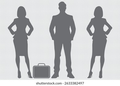 Vector Illustration Businessman Silhouette, A vector illustration of a silhouette businessman and businesswoman in a modern and sleek style. Perfect for business and corporate-themed designs EPS 10