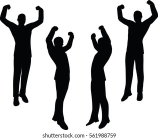 Vector illustration of businessman silhouette isolated on white background
