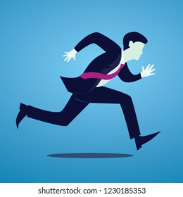 Vector illustration of businessman spint running, fast business concept