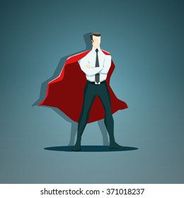 Vector illustration of the businessman superhero - stock vector