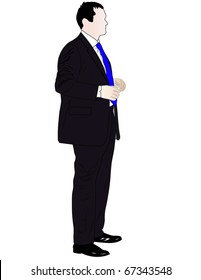 Vector illustration of businessman under the white background