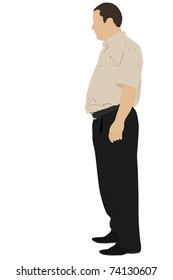 Ilustración vectorial del empresario bajo fondo blanco