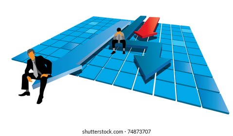 Ilustración vectorial del empresario con fondo blanco