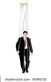 Vector illustration of businessmen - marionette