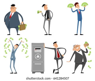 Vector illustration of a businessmen with money