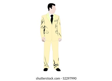 Vector illustration of businessmen under the white background