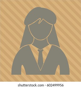 Vector Illustration of Businesswoman icon in grey color
