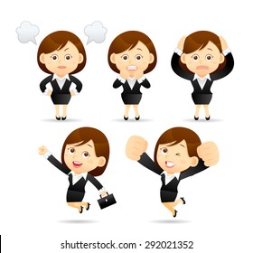 Vector illustration - Businesswoman set 