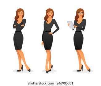 Vector illustration of Businesswoman in various poses