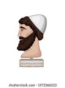 Vector illustration of a bust of Greek God Hephaestus