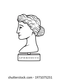 Vector illustration of a bust of Greek Goddess Aphrodite