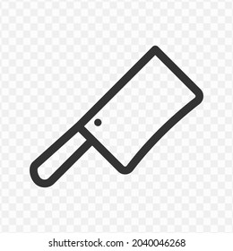 Vector illustration of butcher knife icon in dark color and transparent background(png).