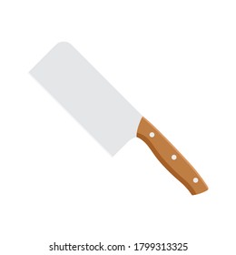Vector illustration of butcher knife isolated on white background