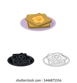 Vector illustration of butter and bread icon. Collection of butter and oil stock symbol for web.