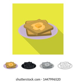 Vector illustration of butter and bread icon. Set of butter and oil stock symbol for web.