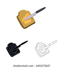 Vector illustration of butter and bread symbol. Collection of butter and breakfast stock vector illustration.