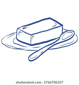 Vector Illustration Butter Dish