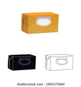 Vector illustration of butter and pack icon. Collection of butter and fat vector icon for stock.