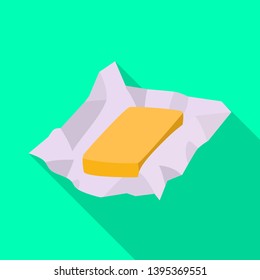 Vector illustration of butter and pack logo. Set of butter and foil vector icon for stock.