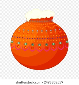 Ilustración vectorial de mantequilla en una olla de fondo transparente