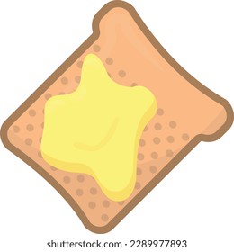 Vector illustration of a buttered toast. Breakfast.