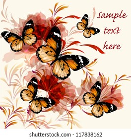 Vector illustration with butterflies