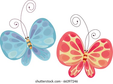 Vector illustration of of butterflies.