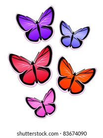 vector illustration of butterflies