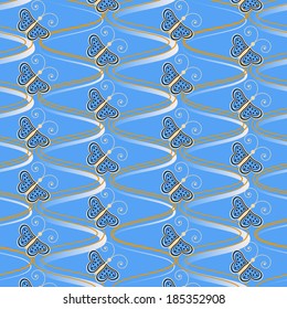 vector illustration with butterflies and abstract figures