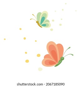 vector illustration of butterflies with assorted colors