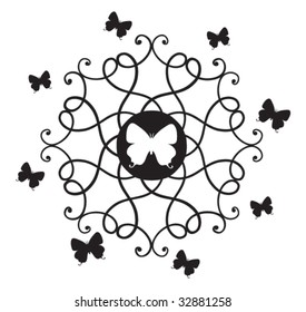 Vector Illustration - Butterflies & Decorative Elements.