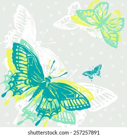 Vector illustration with butterfly