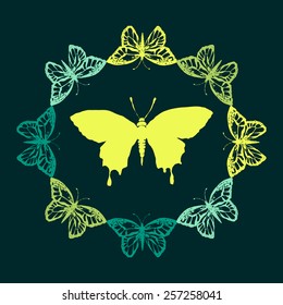 Vector illustration with butterfly