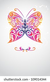 A vector illustration of butterfly abstract design