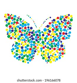 Vector illustration of butterfly against the white background