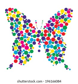 Vector illustration of butterfly against the white background