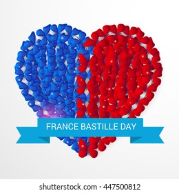 Vector illustration of a Butterfly Background for France Bastille Day.