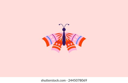 vector illustration of butterfly beauty flat design