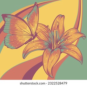 vector illustration of butterfly color style design