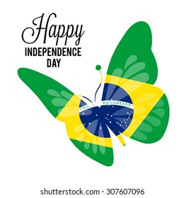 Vector illustration of a Butterfly color Theme for Independence Day of Brazil.